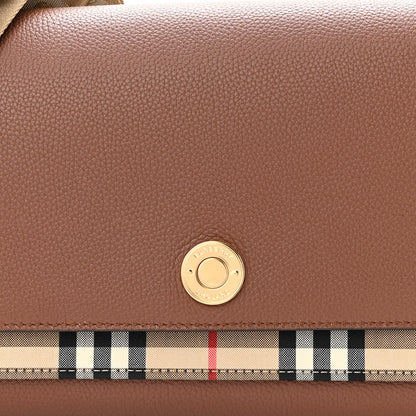 Burberry Calfskin Vintage Check Note Crossbody Bag Tan 7 of 9