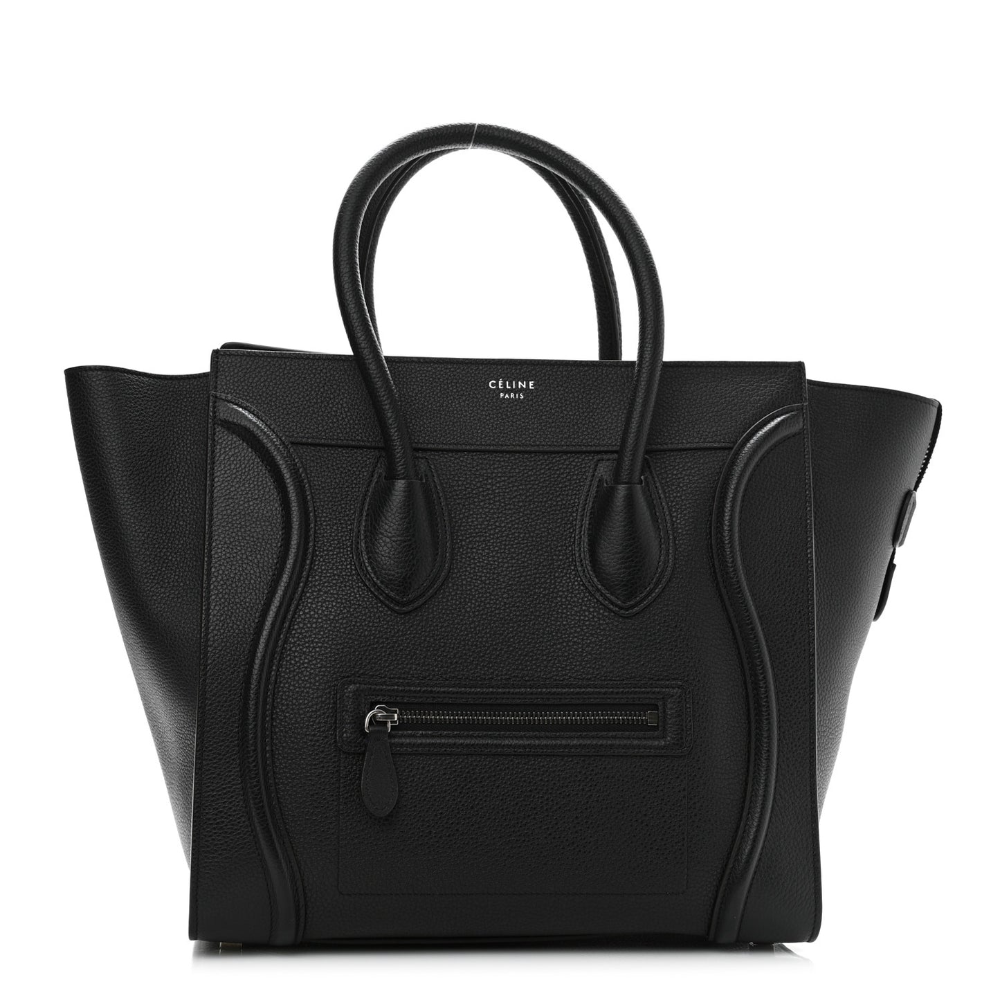 Drummed Calfskin Mini Luggage Black