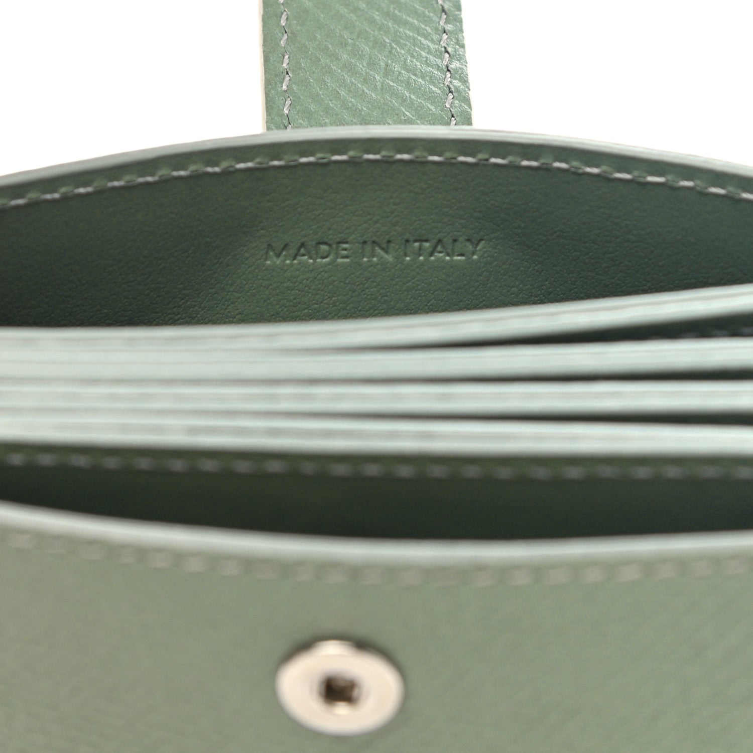 Celine Grained Shiny Calfskin Accordion Card Holder Green 7 of 8