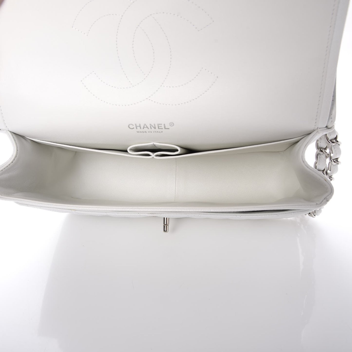 Caviar Quilted Jumbo Double Flap White