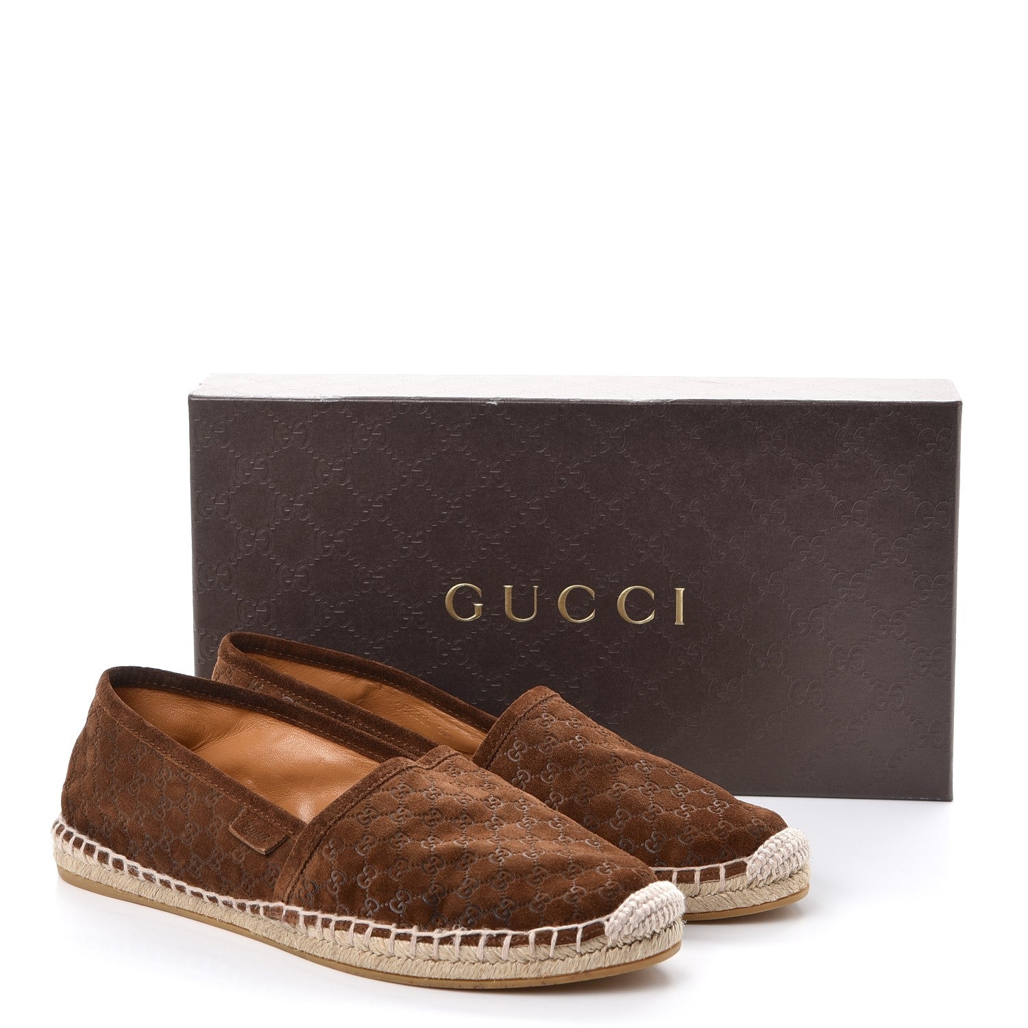 Gucci Suede Guccissima Pilar Espadrille Flats 38 Nut Brown 10 of 10