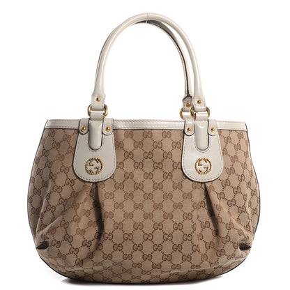 Gucci Monogram Medium Scarlett Stud Tote Off White 1 of 7