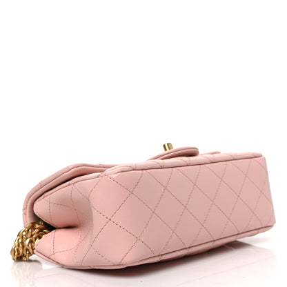 Chanel Lambskin Quilted Mini Rectangular Sweet Camellia Flap Light Pink 4 of 9