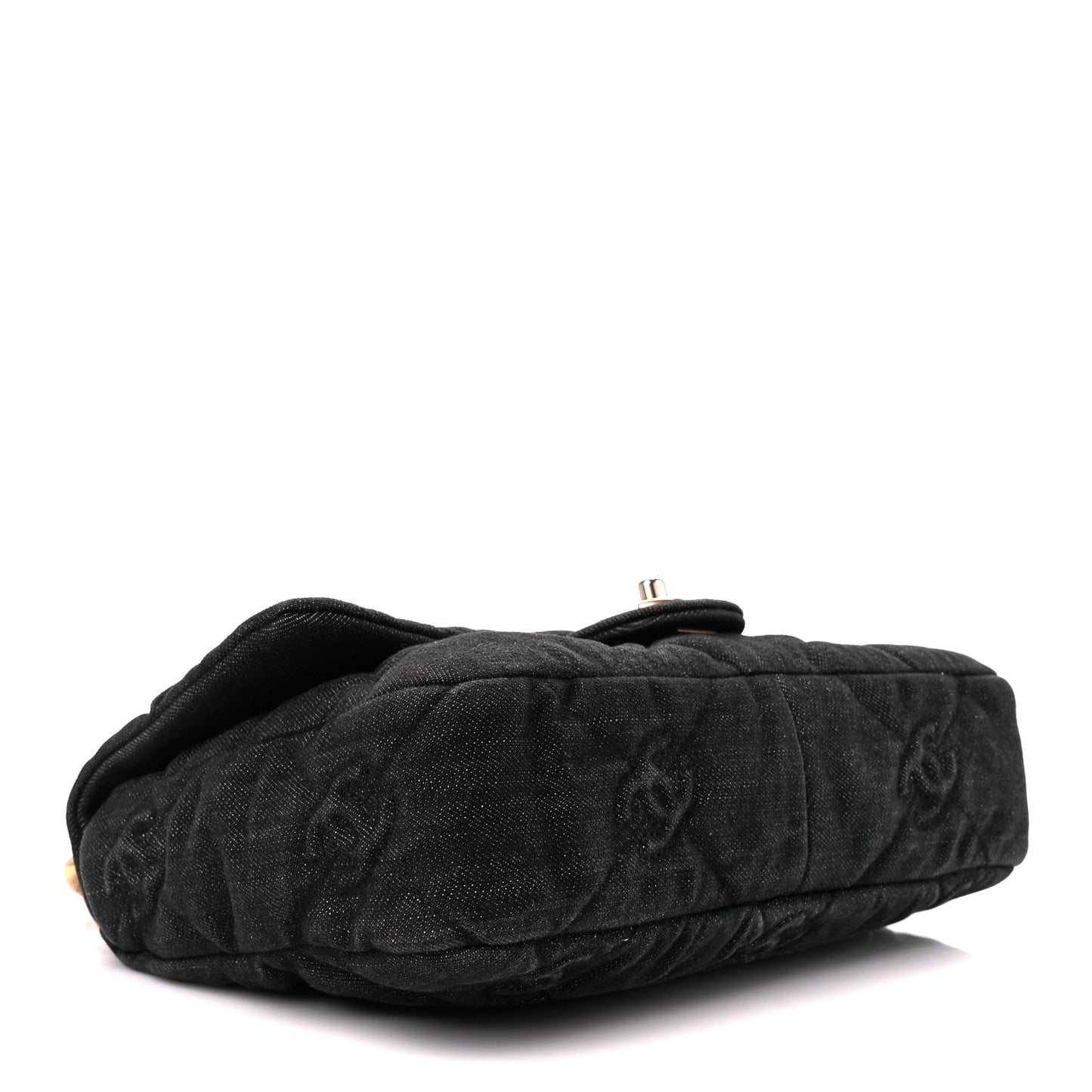 Denim Quilted Medium Funky Town Flap Black