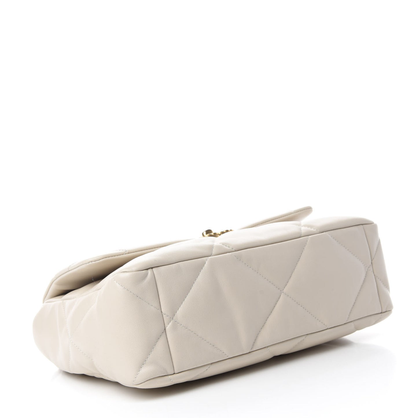 Lambskin Quilted Large Chanel 19 Flap Light Beige