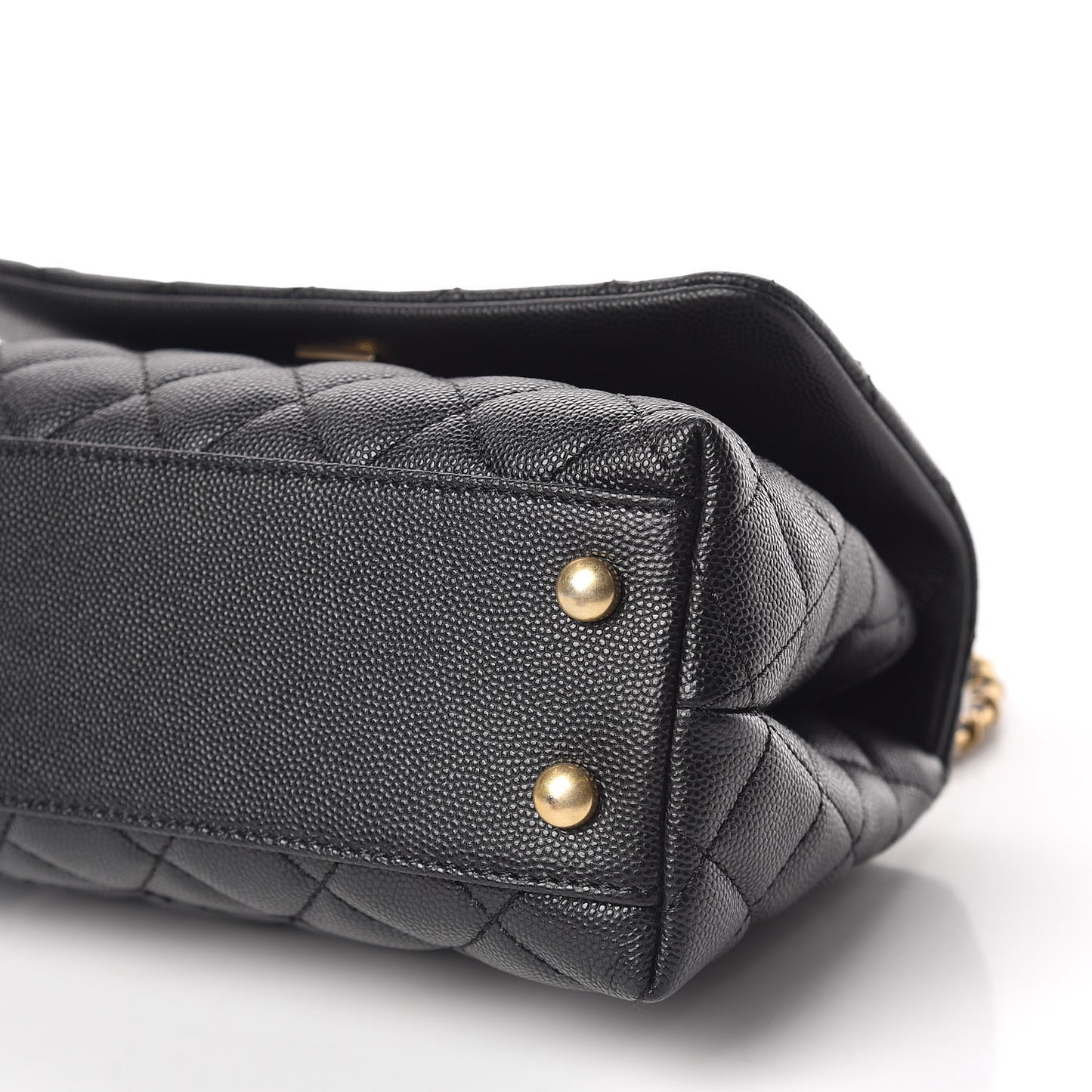 Caviar Quilted Mini Coco Handle Flap Black