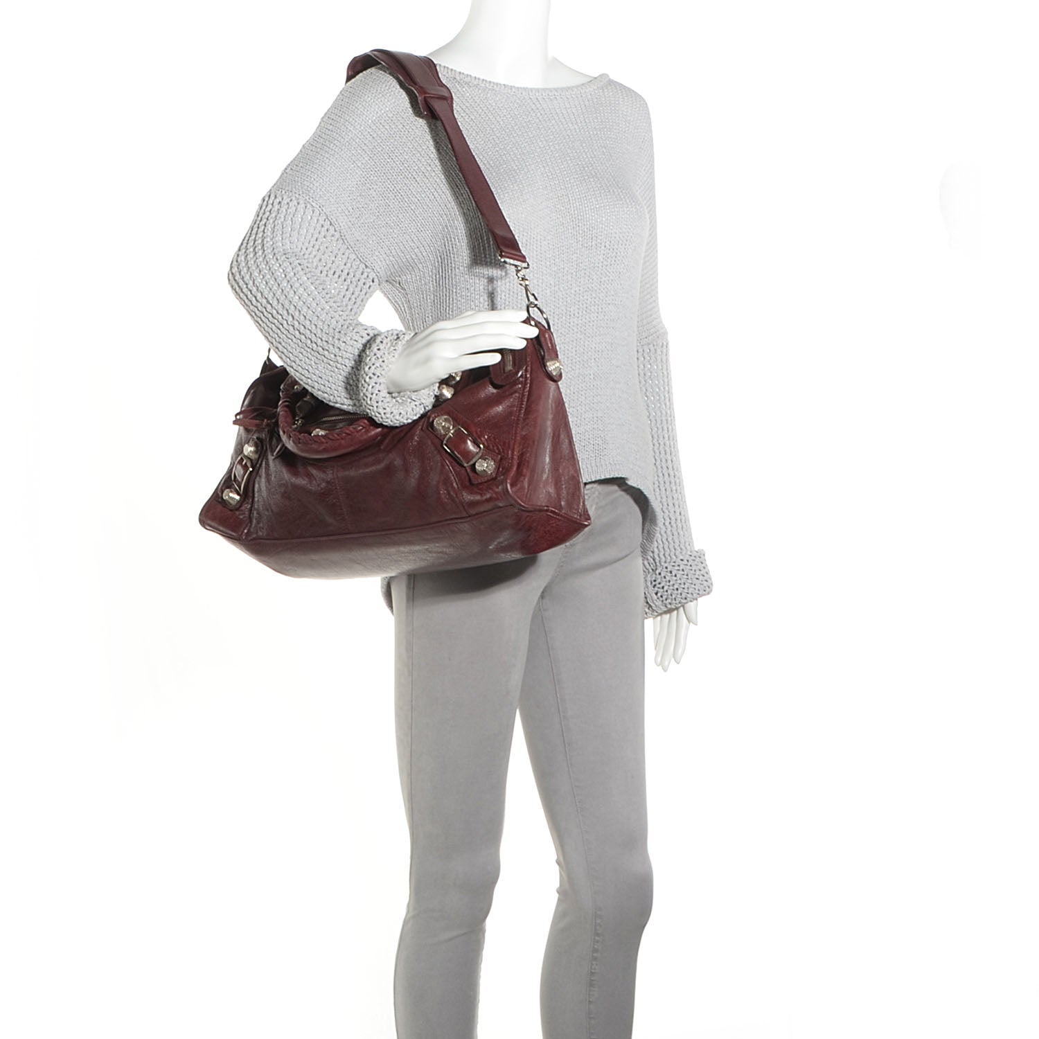 Balenciaga Agneau Giant 21 Silver Hardware Part Time Black Cherry 2 of 11
