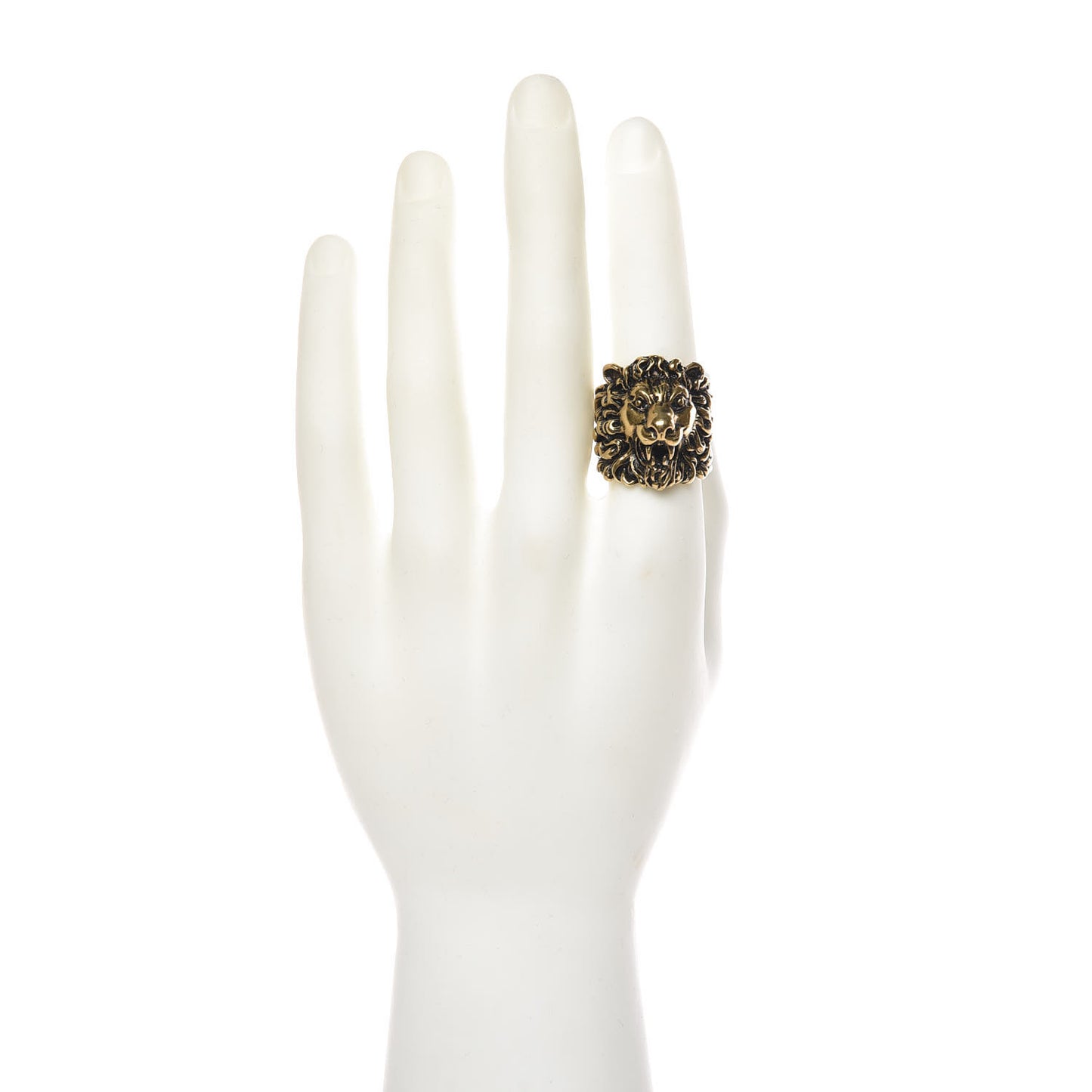 Metal Lion Head Ring 10.5 Aged Gold