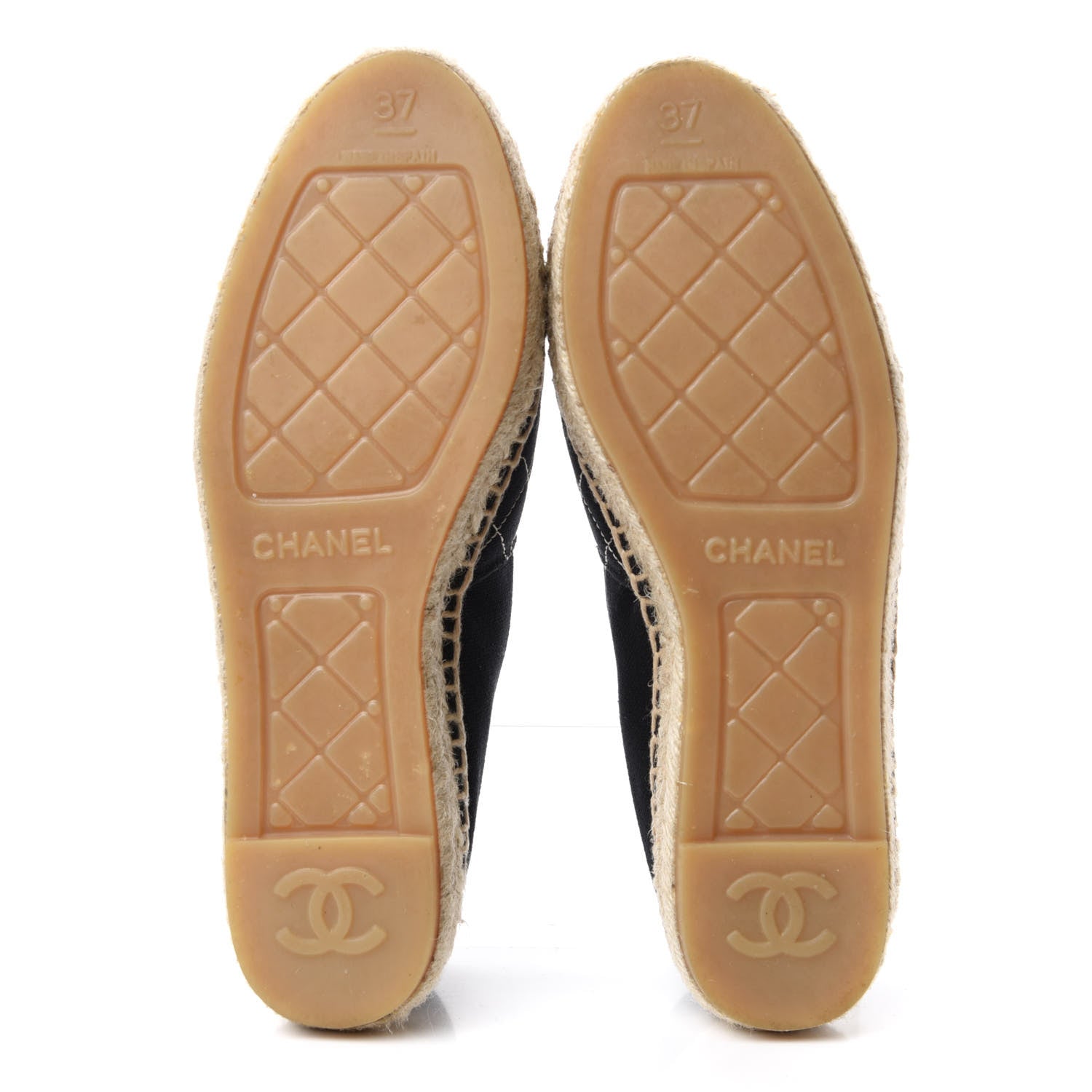 Chanel Fabric Biarritz CC Espadrilles 37 Black 6 of 11