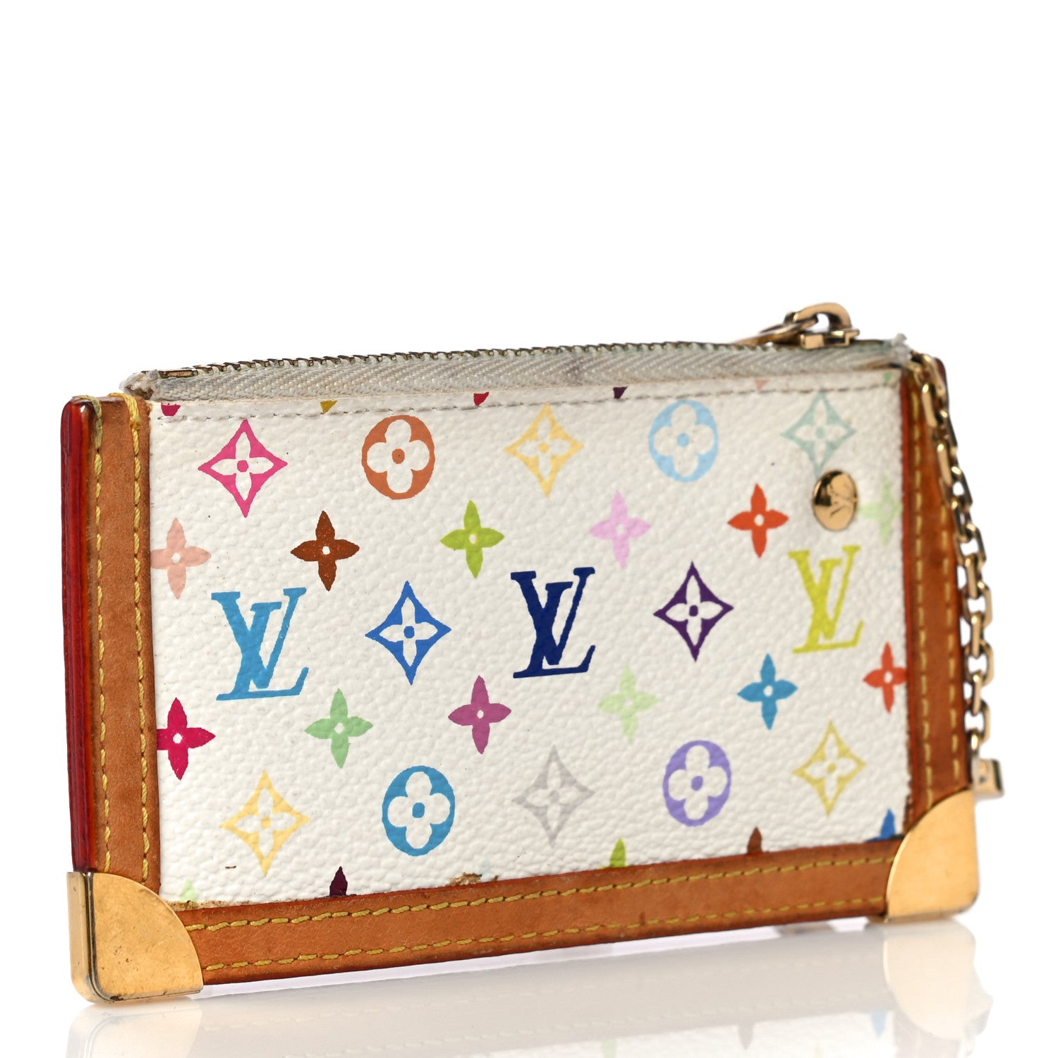 Louis Vuitton Monogram Multicolor Key Pouch White 4 of 15