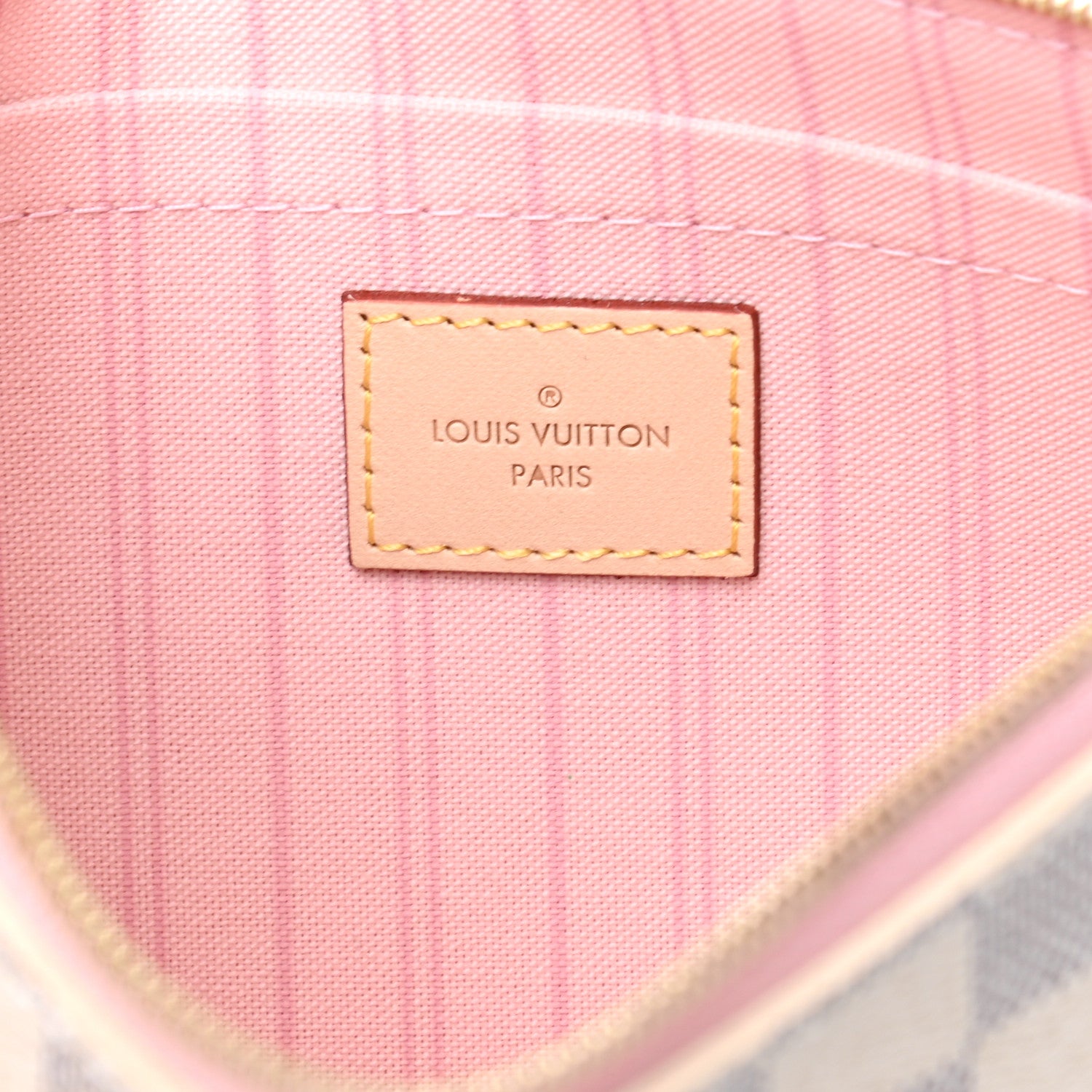 Louis Vuitton Damier Azur Neverfull MM GM Pochette Rose Ballerine 6 of 6