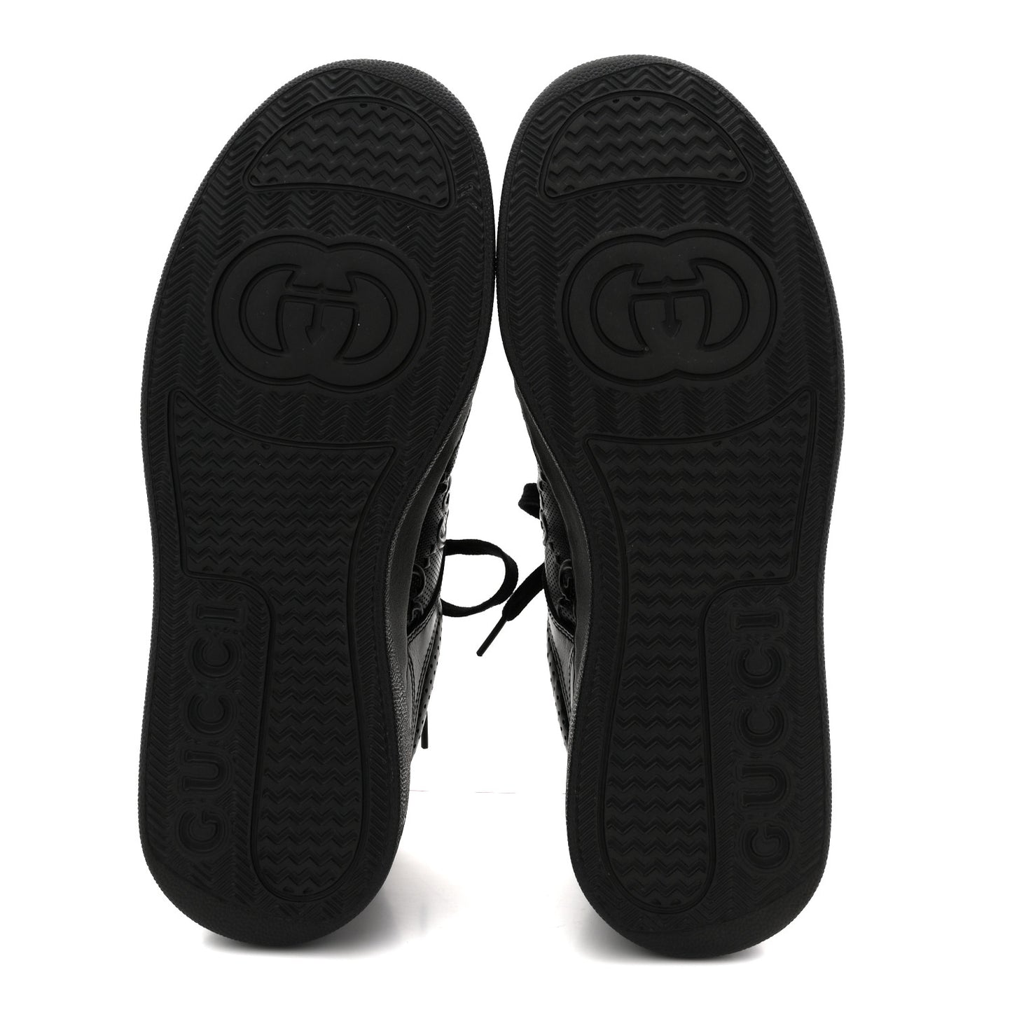 Calfskin GG Tennis Embossed Perforated Mens Interlocking G 55mm Sneakers 9 Black