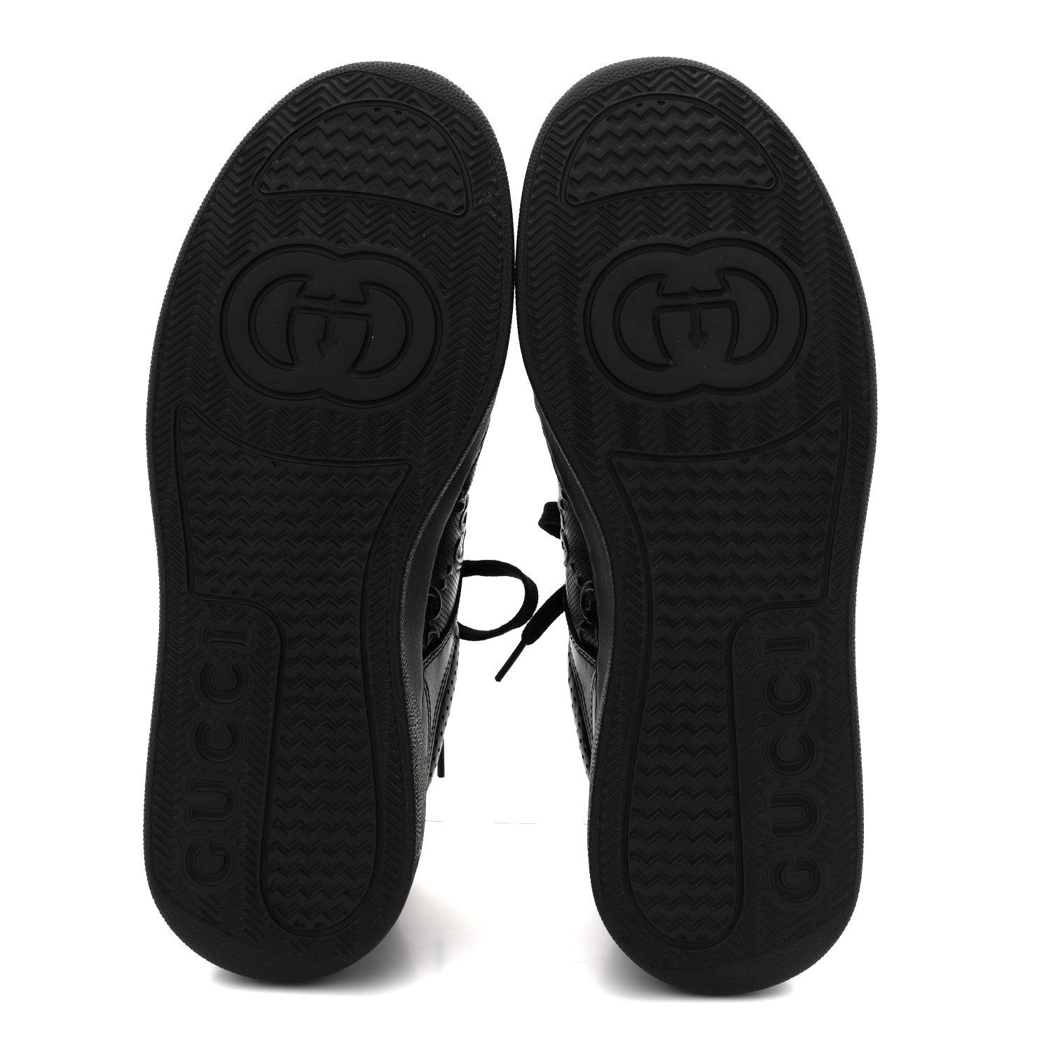 Gucci Calfskin GG Tennis Embossed Perforated Mens Interlocking G 55mm Sneakers 9 Black 5 of 9