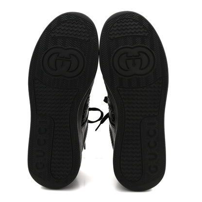 Gucci Calfskin GG Tennis Embossed Perforated Mens Interlocking G 55mm Sneakers 9 Black 5 of 9