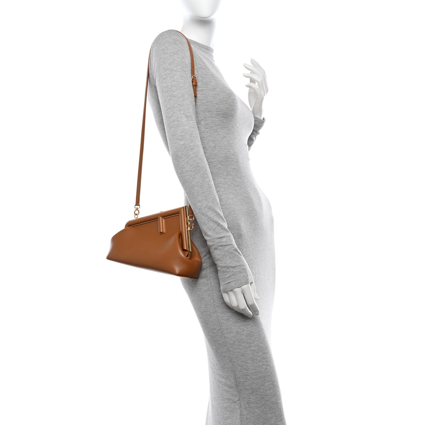 Shiny Nappa Small Fendi First Caramello