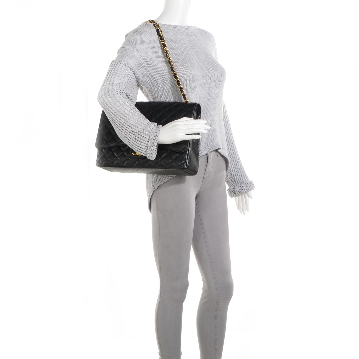 Chanel Caviar Quilted Maxi Double Flap Black 2 of 8