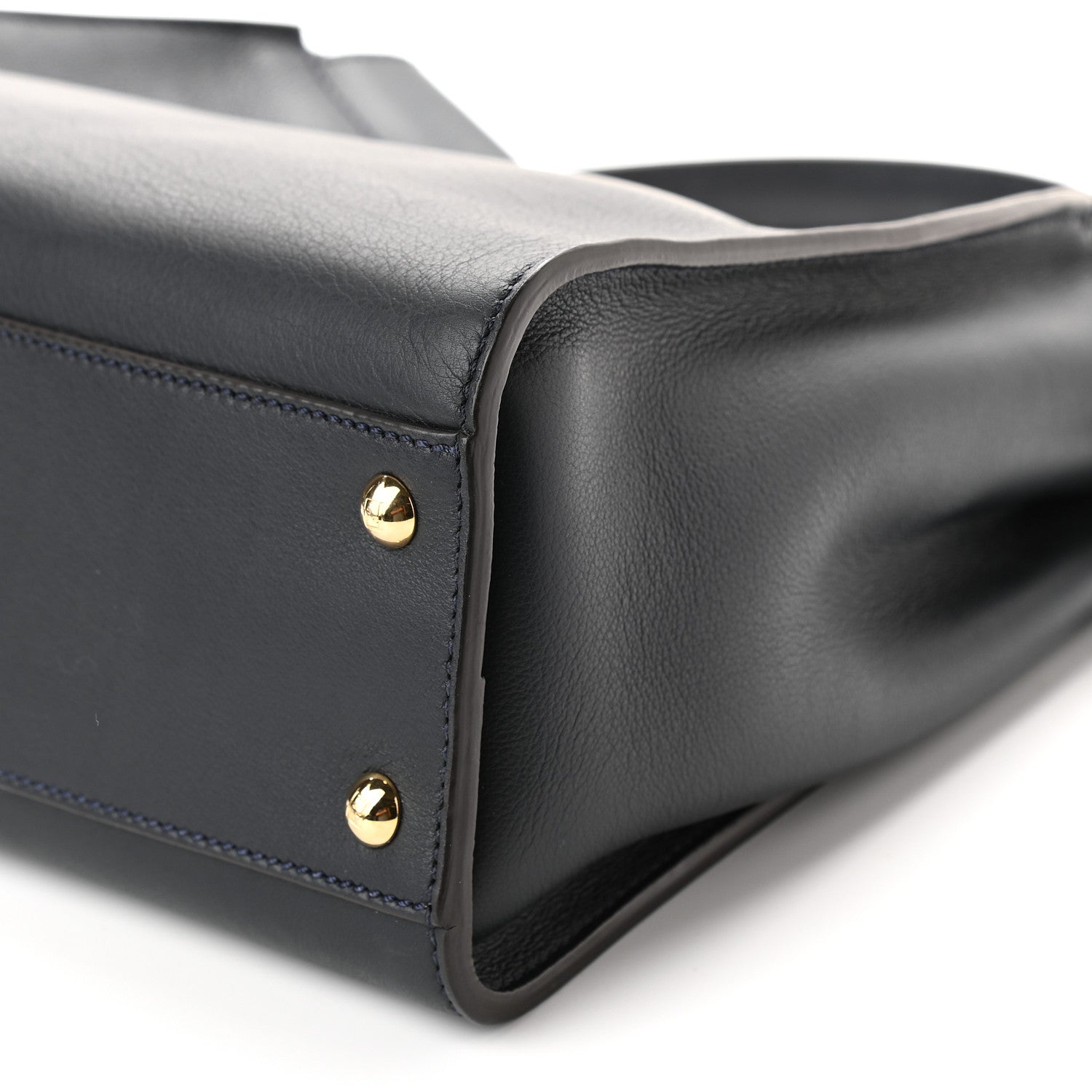 Fendi Calfskin Velvet Fun Fair Medium Peekaboo Iconic Satchel Night Blue Multicolor 9 of 9