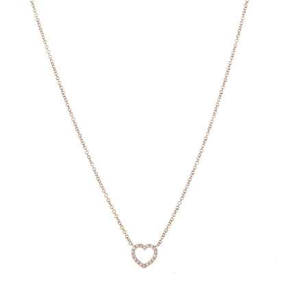 Tiffany 18K Yellow Gold Diamond Metro Heart Pendant Necklace 1 of 6