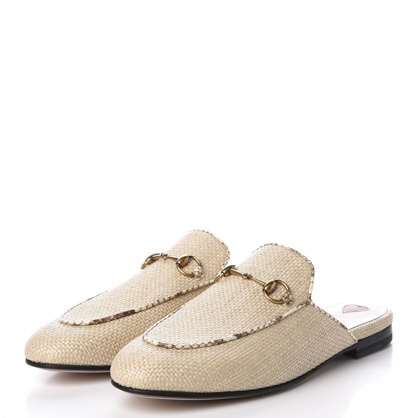 Straw Elaphe Womens Princetown Slippers 39 Natural Cream Brown