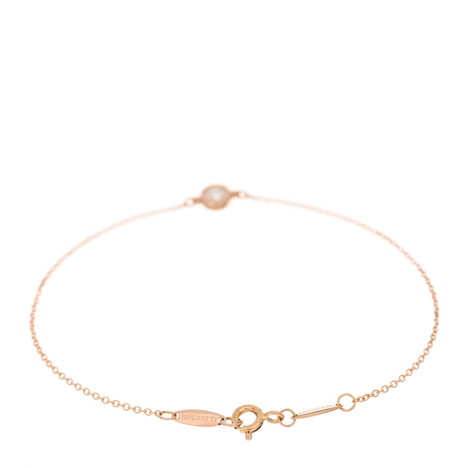 Tiffany 18K Rose Gold Diamond .14ct Elsa Peretti Diamonds By The Yard Bracelet 2 of 3