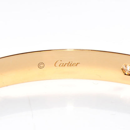 Cartier 18K Yellow Gold 4 Diamond LOVE Bracelet 19 4 of 6