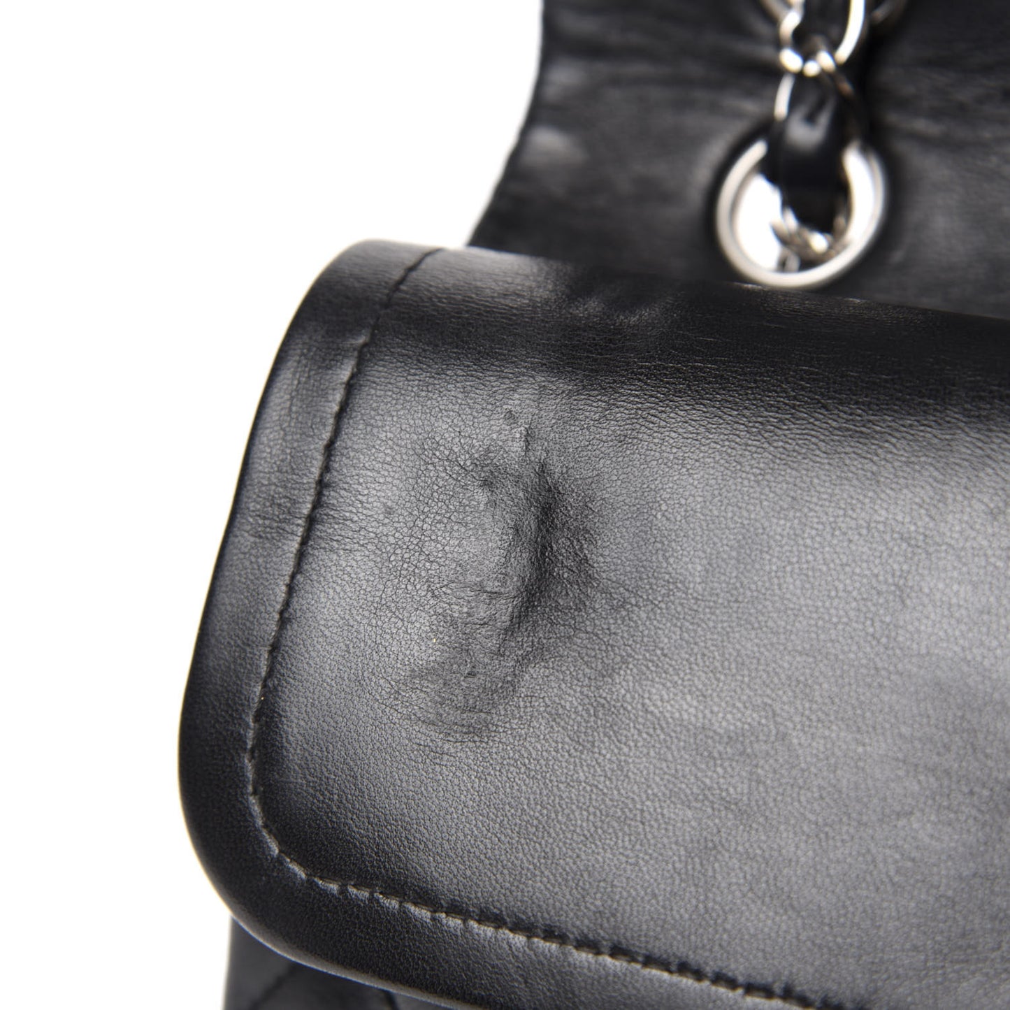 Lambskin Quilted Medium Double Flap Black
