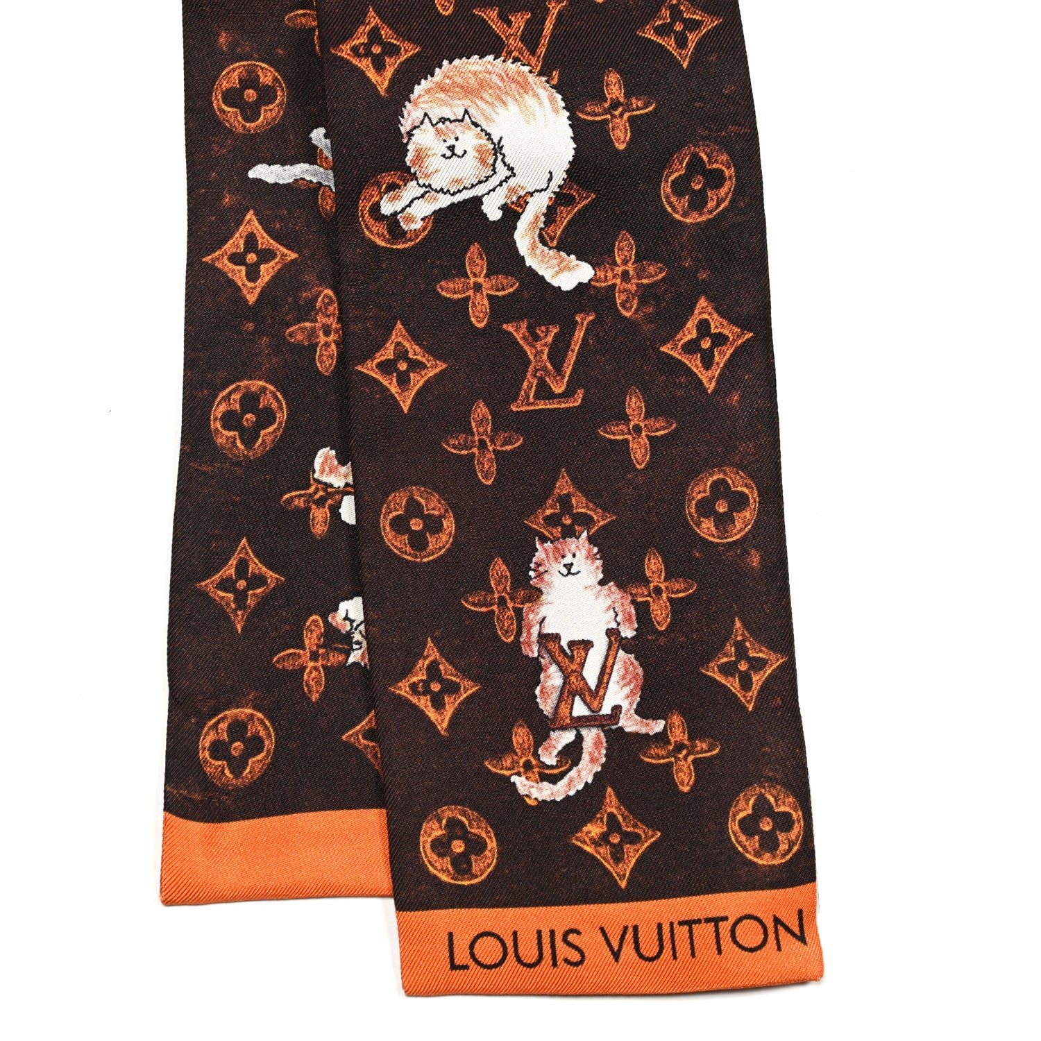 Louis Vuitton Silk Catogram Classic Bandeau Marron 3 of 4