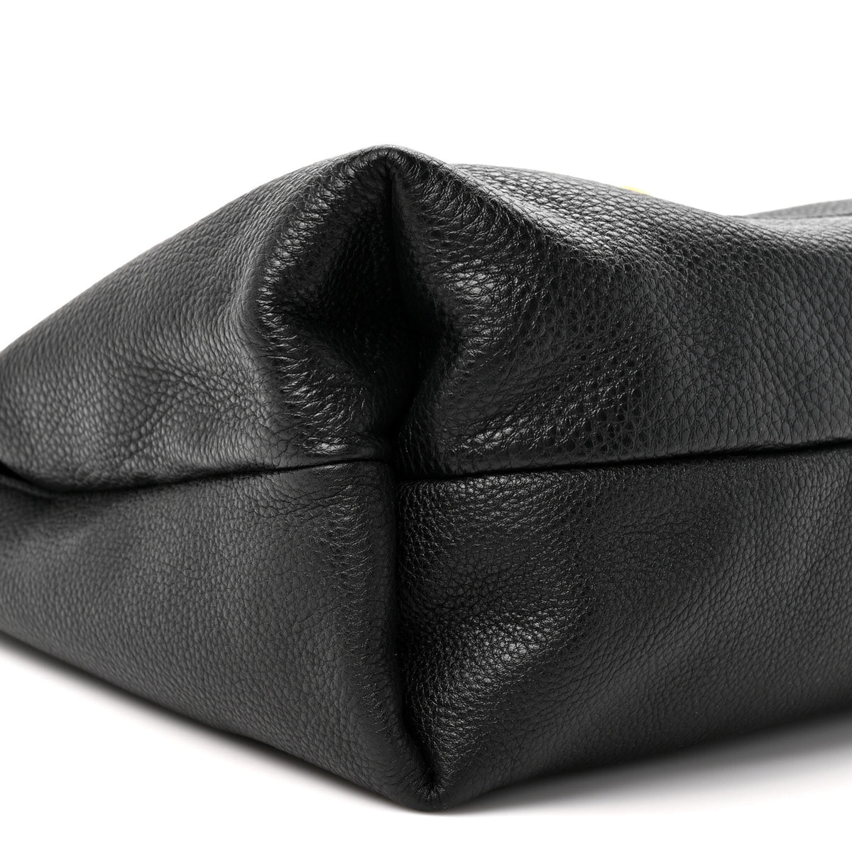Grained Calfskin Softbit Maxi Shoulder Bag Black