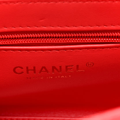 Chanel Shiny Aged Calfskin Quilted Nano Kelly Shopper Red 6 of 10