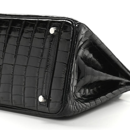 Hermes Shiny Niloticus Crocodile Birkin 30 Black 9 of 10