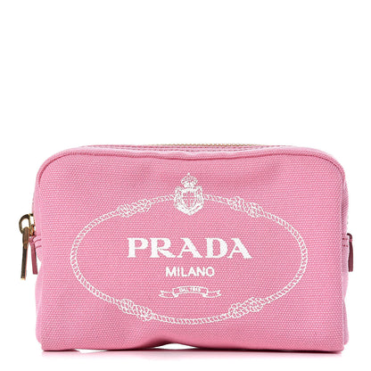 Prada Canvas Canapa Logo Pouch Geranio 1 of 10