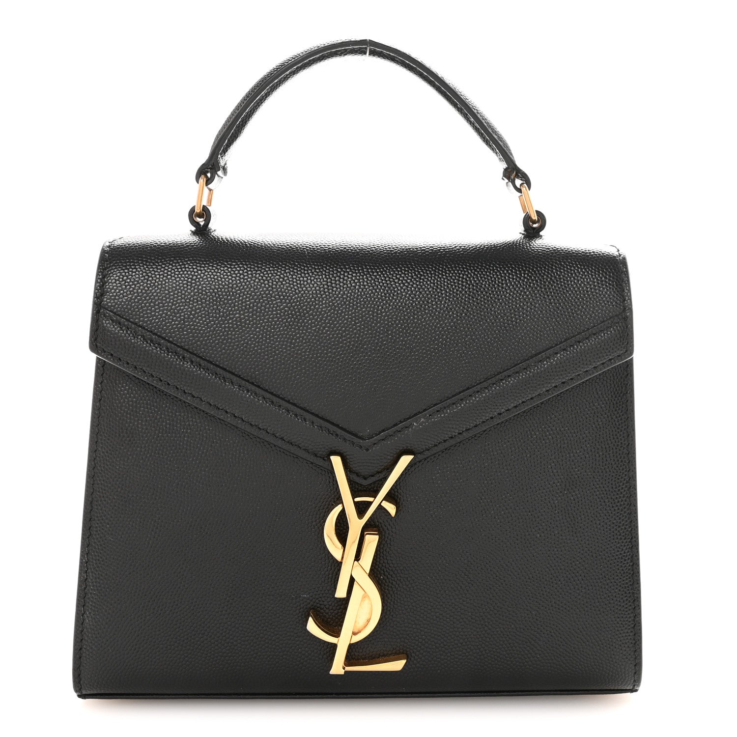 Saint Laurent Grain de Poudre Mini Classic Monogram Cassandra Top Handle Black 1 of 9