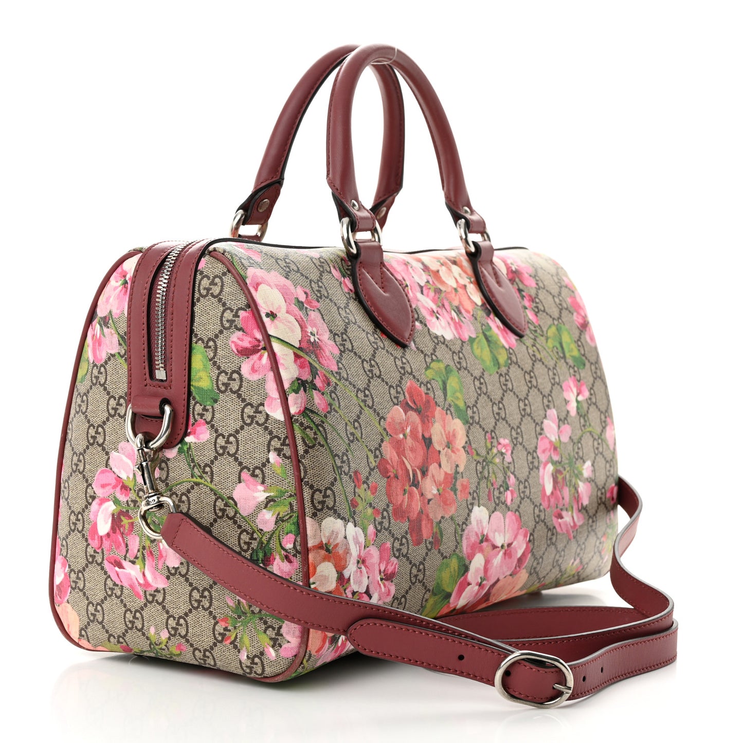 GG Supreme Monogram Blooms Medium Boston Beige Multicolor Dry Rose