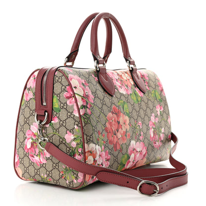 Gucci GG Supreme Monogram Blooms Medium Boston Beige Multicolor Dry Rose 3 of 13