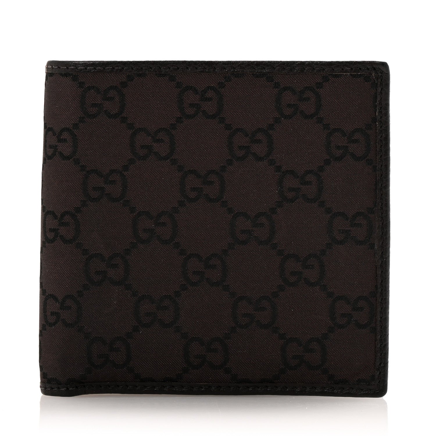 Gucci Nylon Monogram Bi-Fold Wallet Brown 1 of 9