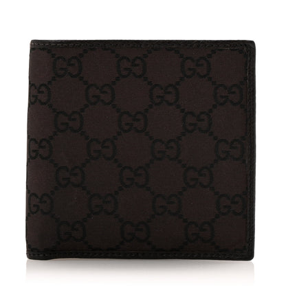 Gucci Nylon Monogram Bi-Fold Wallet Brown 1 of 9
