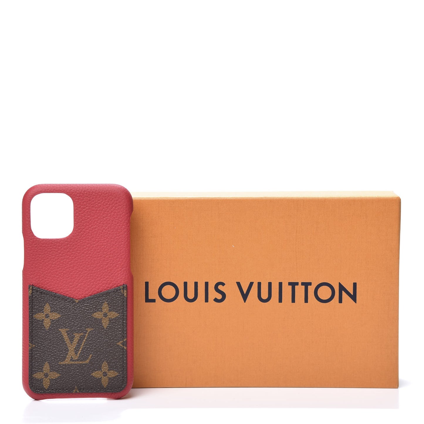 Calfskin Monogram iPhone 11 Pro Max Bumper Scarlet