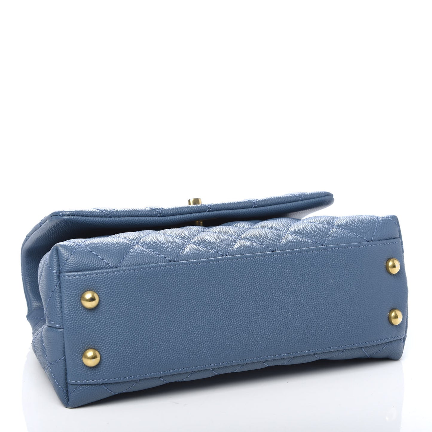 Caviar Quilted Mini Coco Handle Flap Blue