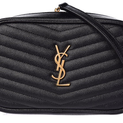 Saint Laurent Grain De Poudre Matelasse Monogram Mini Lou Camera Bag Black 10 of 12