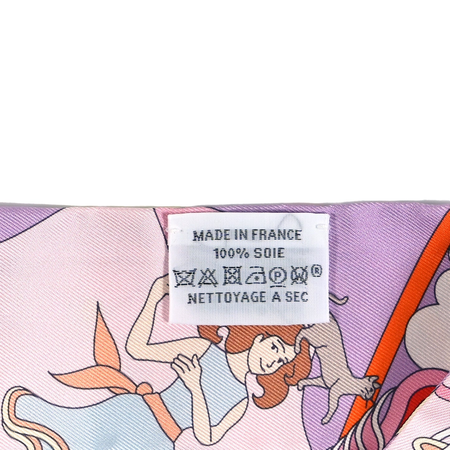 Silk Carres Volants Twilly Lilas Rose Pale Or