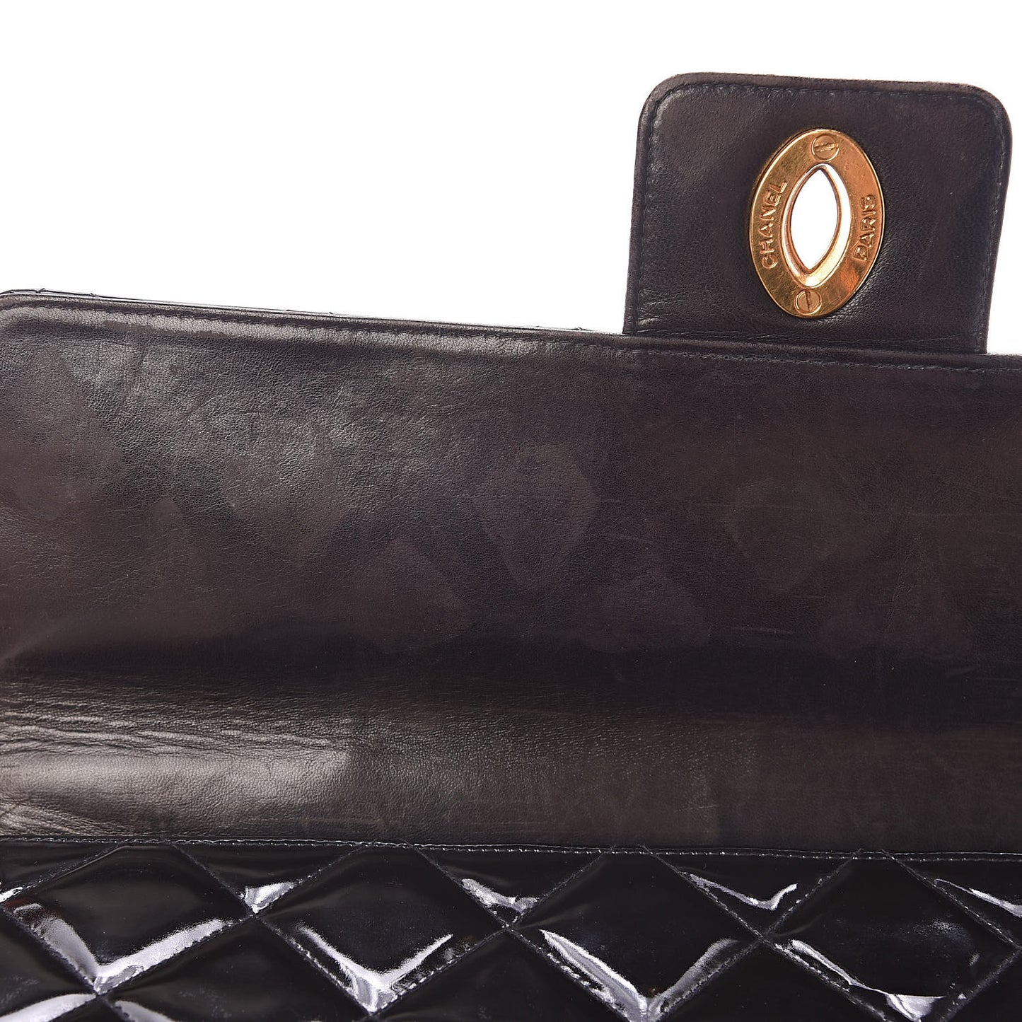 Patent Quilted Briefcase Laptop Bag Black