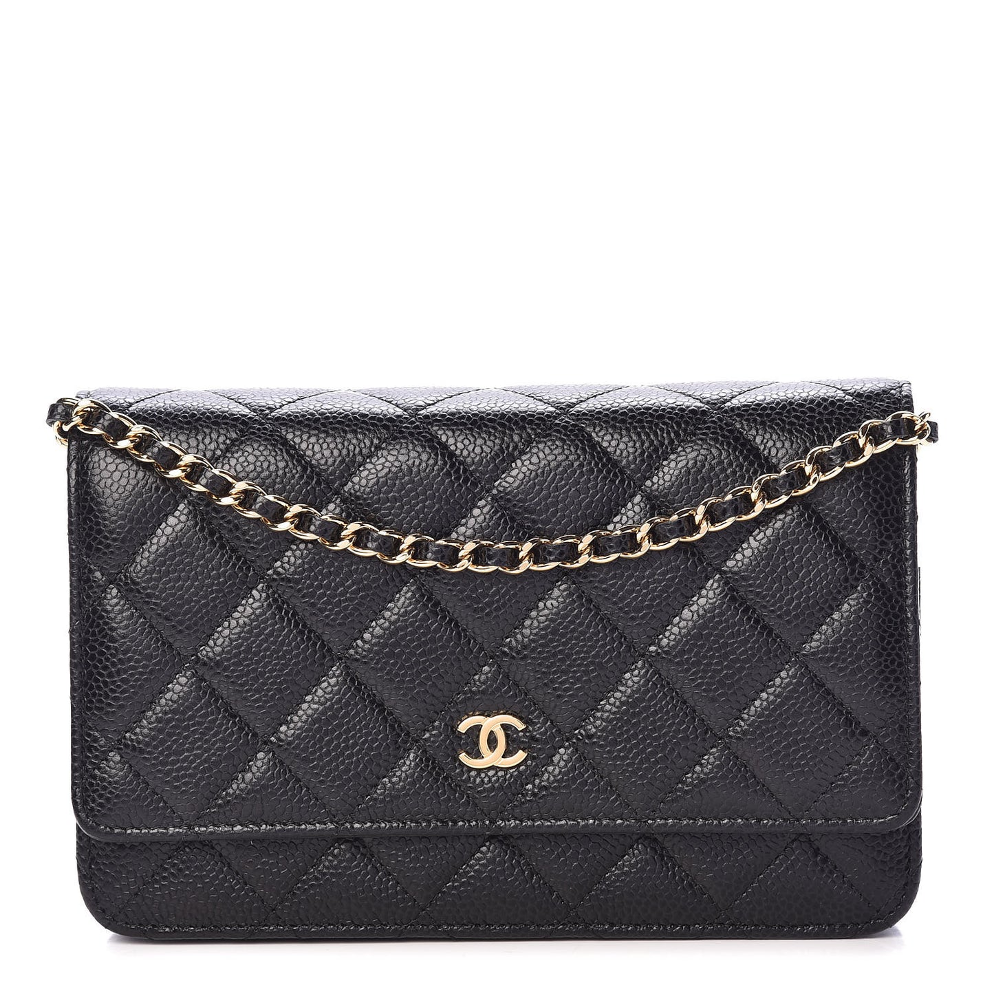 Caviar Quilted Wallet On Chain WOC Black