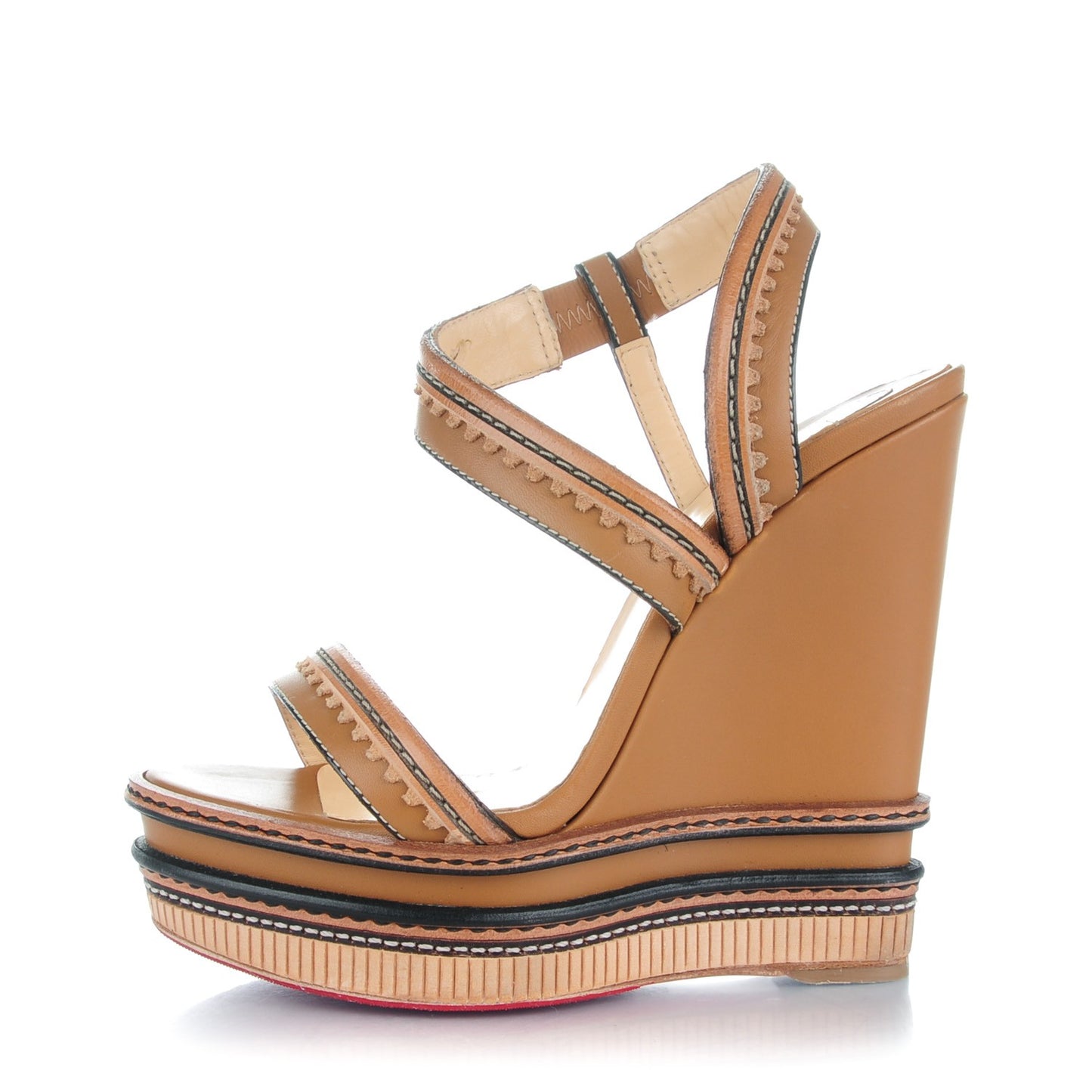 Calfskin Trepi 120 Espadrille Wedges 36 Hazelnut