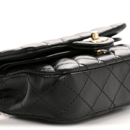 Chanel Lambskin Quilted Mini Flap Bag Charm With Hook Black 9 of 12