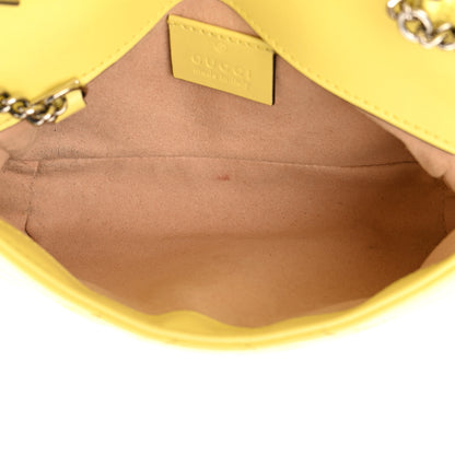 Gucci Calfskin Matelasse Super Mini GG Marmont Shoulder Bag Banana 5 of 18