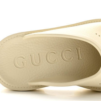Gucci Rubber Monogram GG Go Through Platform Slide Clogs 36 Mystic White 6 of 11