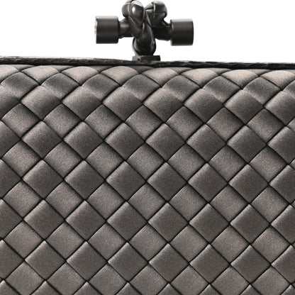 Bottega Veneta Satin Snakeskin Intrecciato Stretch Knot Clutch Ardoise 7 of 9