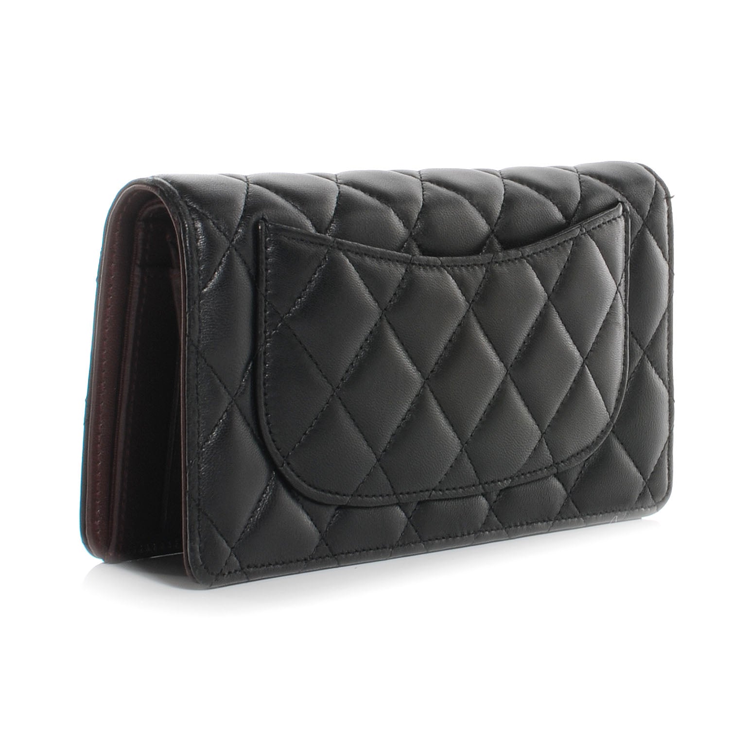 Chanel Lambskin Quilted Yen Wallet Black 3 of 8