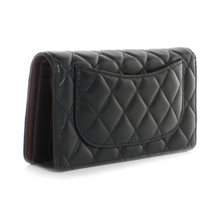 Chanel Lambskin Quilted Yen Wallet Black 3 of 8
