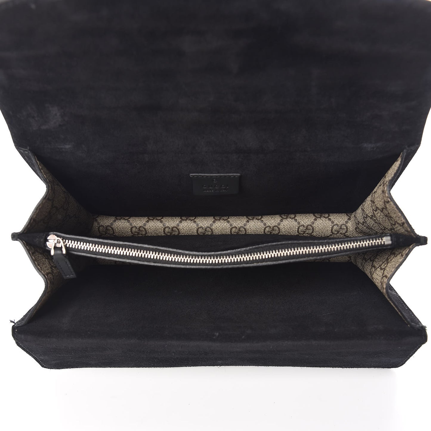 GG Supreme Monogram Small Dionysus Shoulder Bag Black